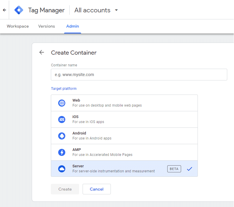 GTM Server Side Container