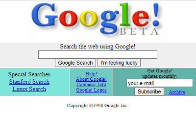 Ti ricordi Google 20 anni fa?