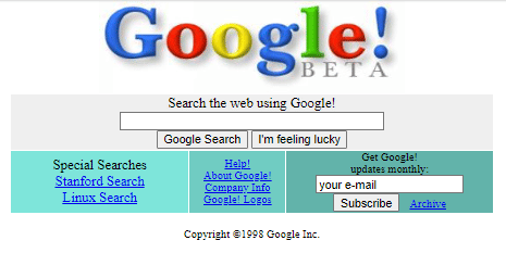 google 20 anni fa