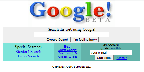 Ti ricordi Google 20 anni fa?